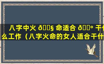 八字中火 🐧 命适合 🌺 干什么工作（八字火命的女人适合干什么行业）